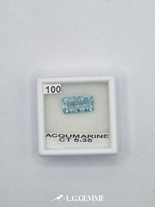 acquamarina 5.35ct trasparente rettangolare