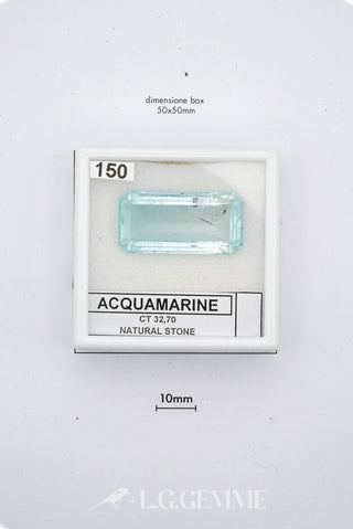 acquamarina 32.70ct blu rettangolare
