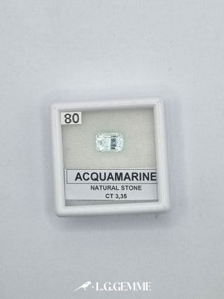 acquamarina 3.35ct trasparente rettangolare