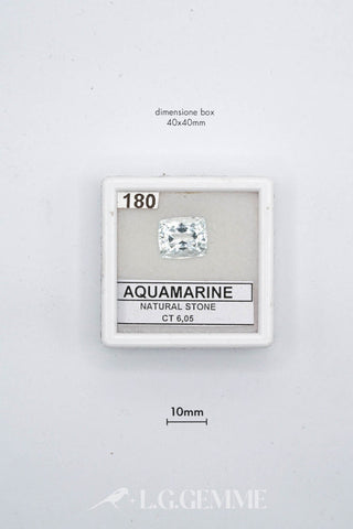 acquamarina 6.05ct blu quadrato