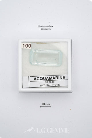 acquamarina 30.50ct blu rettangolare
