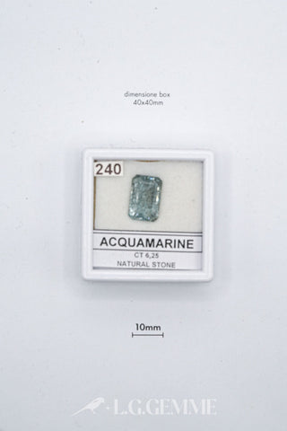 acquamarina 6.25ct blu rettangolare