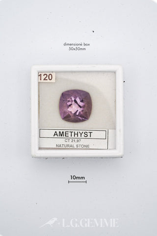 ametista 21.97ct viola quadrato