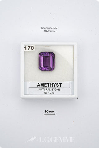 ametista 15.53ct viola rettangolare