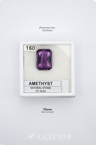 ametista 16.64ct viola rettangolare