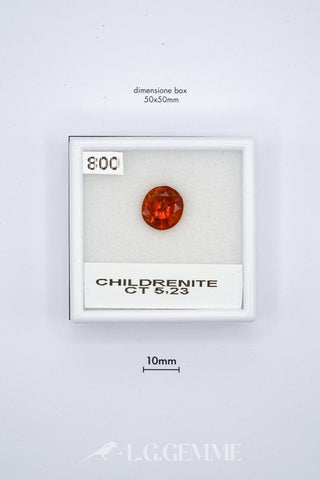 childrenite 5.23ct arancione ovale