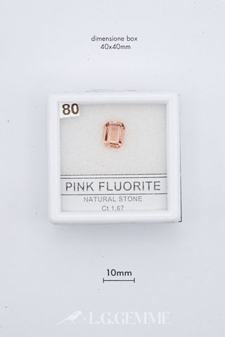 Fluorite rosa 1,67 carati rettangolare gemma preziosa