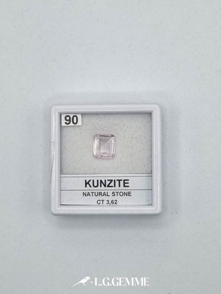 kunzite 3.62ct rosa rettangolare