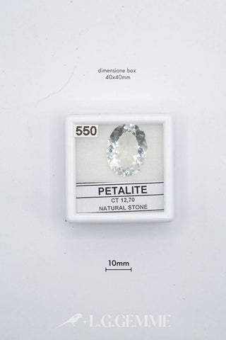 petalite 12.70ct trasparente ovale