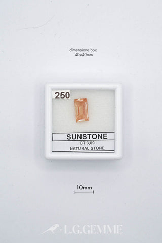 pietra 3.09ct arancione rettangolare
