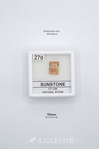 pietra del sole 3.56ct arancione rettangolare