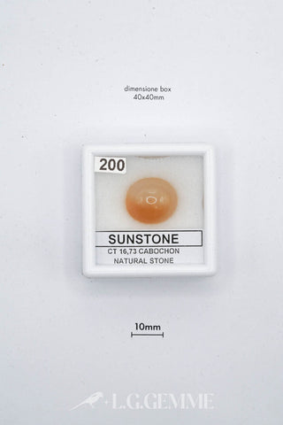 pietra del sole 16.73ct arancione cabochon