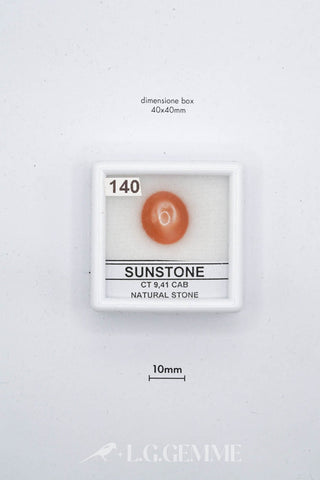 pietra del sole 9.41ct arancione cabochon