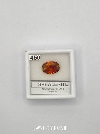 sphalerite 7.05ct arancione ovale