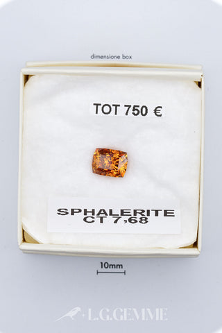 Sphalerite 7,68 carati Cuscino gemma preziosa