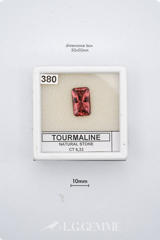 tormalina 6.33ct rosa rettangolare