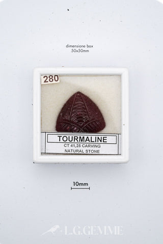 tormalina 41.25ct rosso quadrato