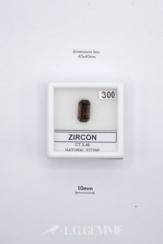 zircone 3.46ct marrone rettangolare