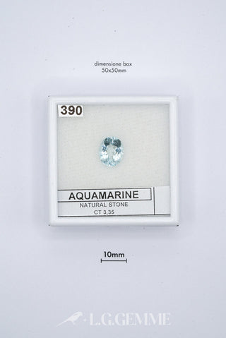 acquamarina 3.35ct blu ovale