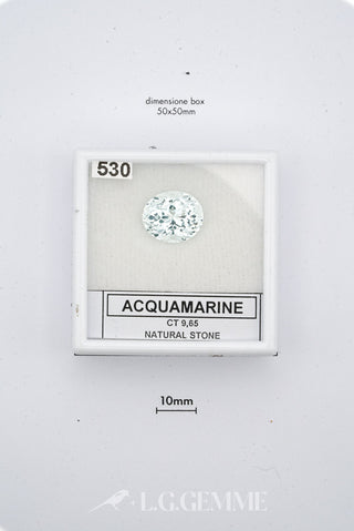 acquamarina 9.65ct blu ovale
