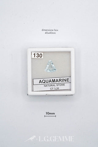 acquamarina 3.20ct blu triangolare