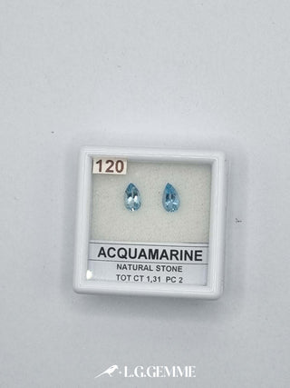 acquamarina 1.31ct trasparente goccia