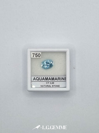 acquamarina 3.68ct trasparente ovale