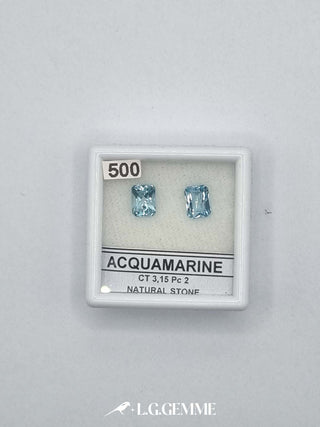 acquamarina 3.15ct trasparente rettangolare