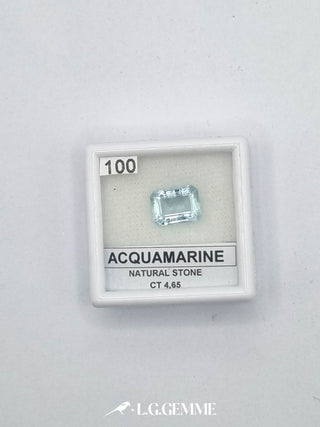acquamarina 4.65ct trasparente rettangolare