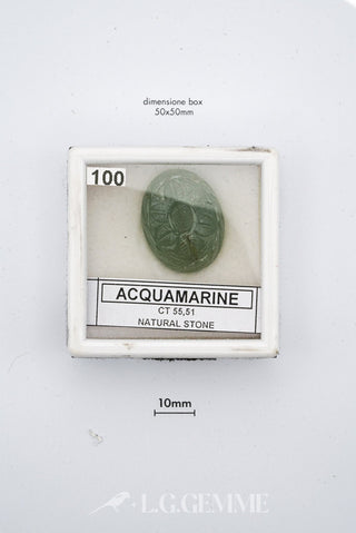 acquamarina 55.51ct blu ovale