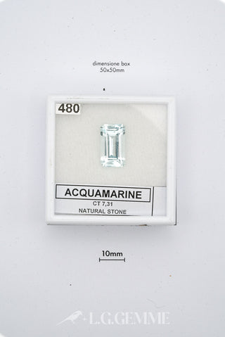 acquamarina 7.31ct blu rettangolare