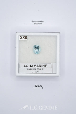 acquamarina 3.06ct blu ovale