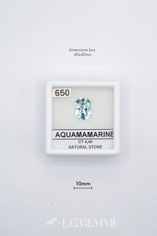 acquamarina 4.40ct blu rettangolare
