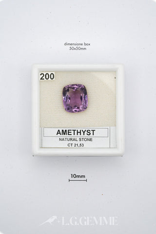 ametista 21.53ct viola quadrato