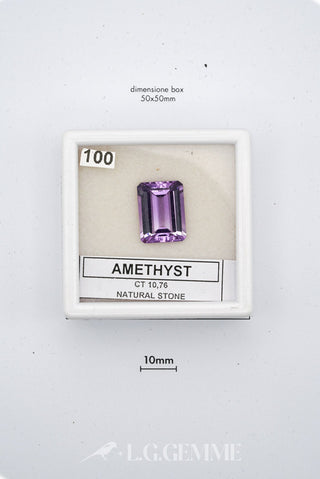 ametista 10.76ct viola rettangolare