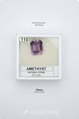 ametista 11.18ct viola rettangolare