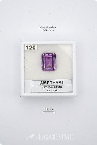 ametista 11.98ct viola rettangolare