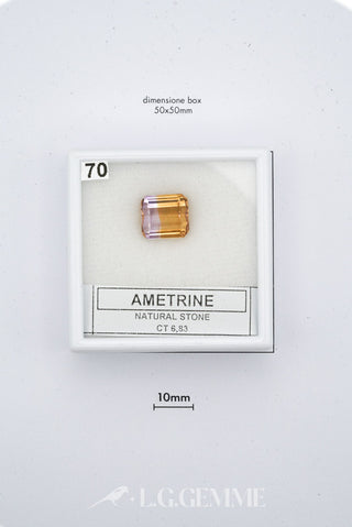 ametrina 6.83ct arancione rettangolare