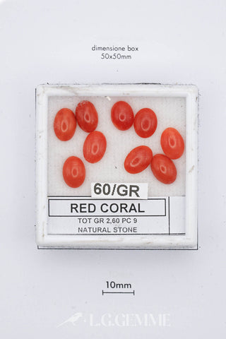 Corallo rosso 2,60 carati Ovale gemma preziosa