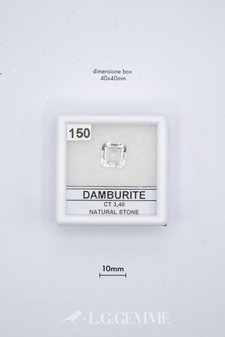 damburite 3.40ct trasparente quadrato