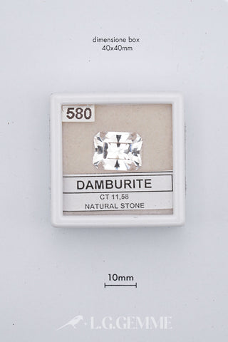 Damburite 11,58 carati rettangolare gemma preziosa