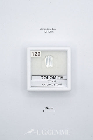 dolomite 3.35ct trasparente rettangolare