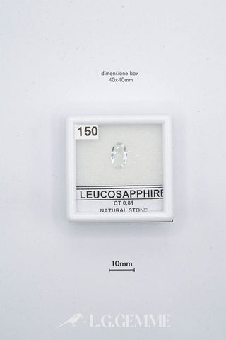 zaffiro bianco 0.81ct trasparente ovale