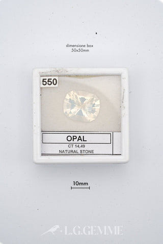 opale 14.49ct trasparente quadrato