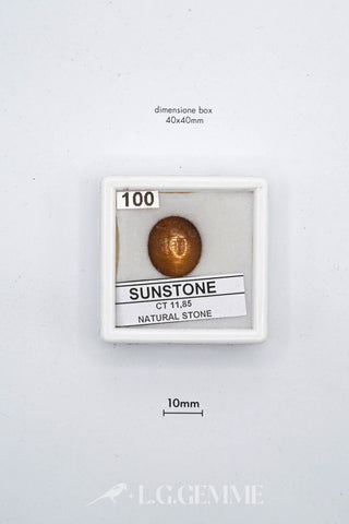 pietra del sole 11.85ct arancione ovale