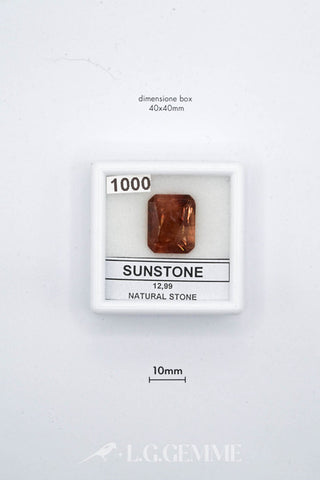 pietra del sole 12.99ct arancione rettangolare