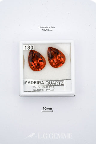quarzo 29.38ct arancione pera