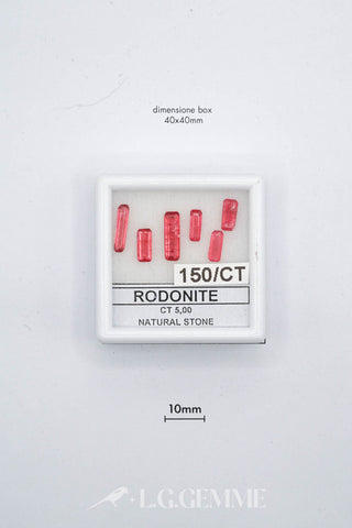 rodonite 5.00ct rosa rettangolare