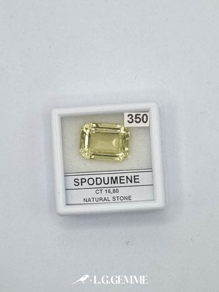 spodumene 16.80ct giallo rettangolare