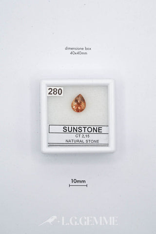 pietra del sole 2.15ct arancione goccia